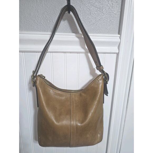 COACH Legacy Leather Slim Duffle Convertible Crossbody Bag in Tan #9328 - Picture 1 of 15